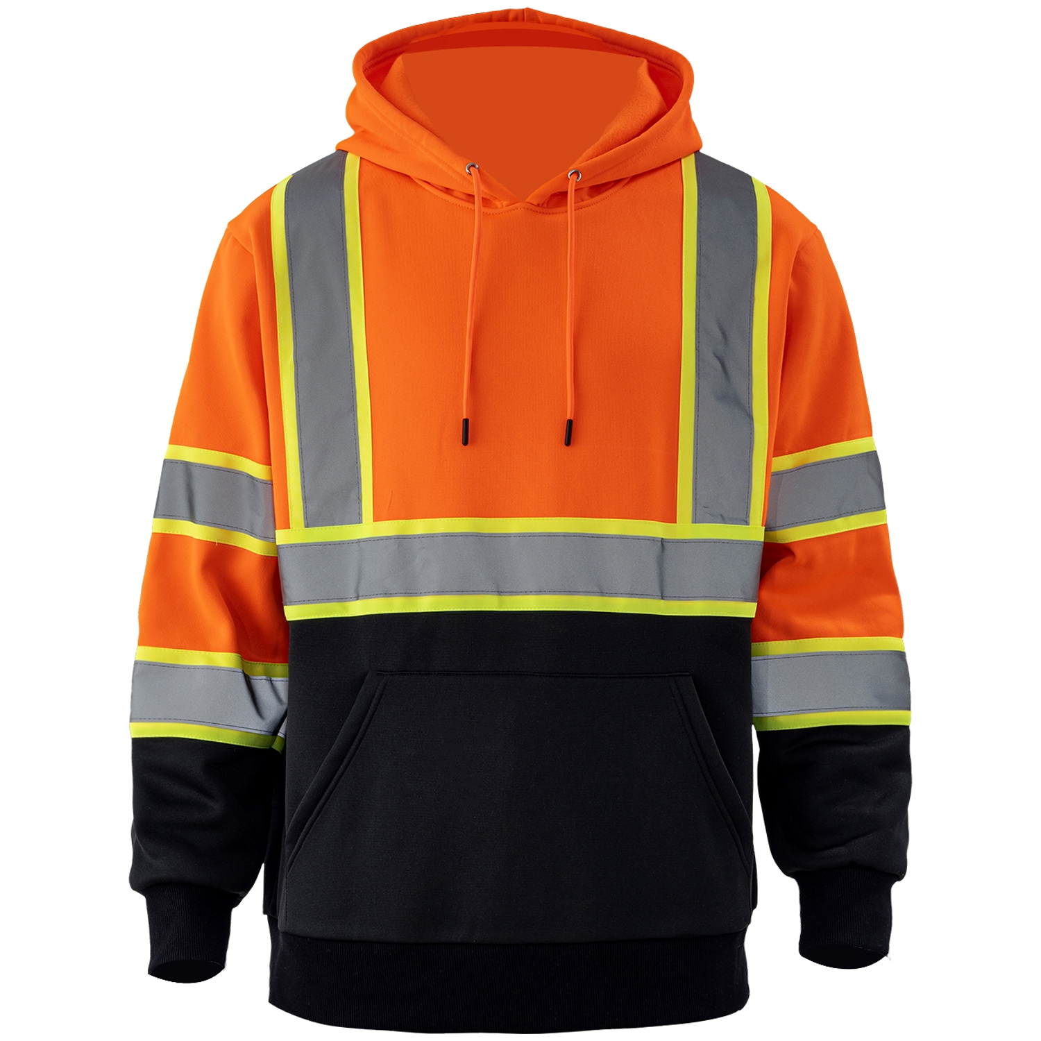 Class 3 Color Block Two Tone 2" Reflective Tape Safety Hoodie with Pocket 11