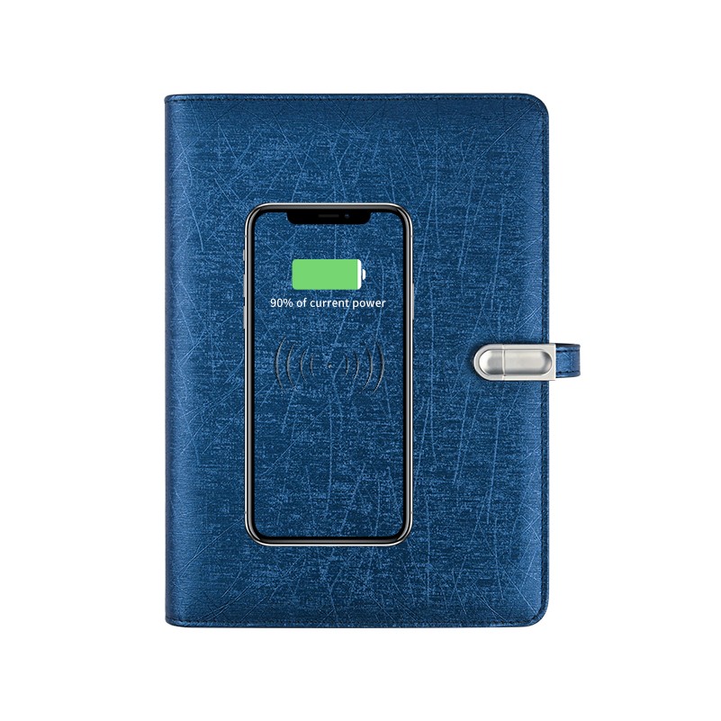 Portable Gift For Any Business Scenarios! Diary Notebook W/ 8000Mah Power Bank And Wireless Charger 2