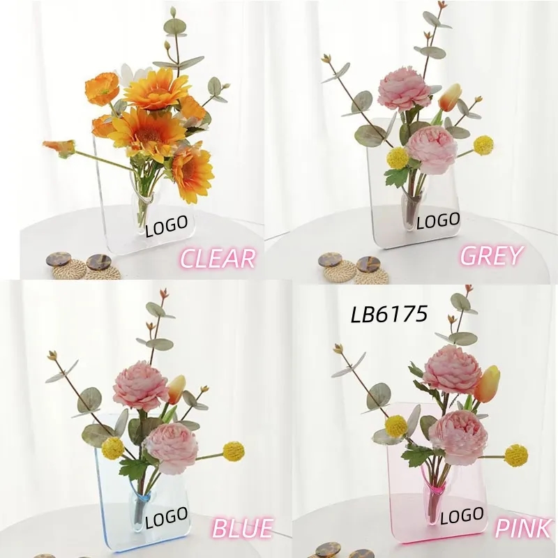 Photo Frame Acrylic Flower Vase for Centerpieces 4