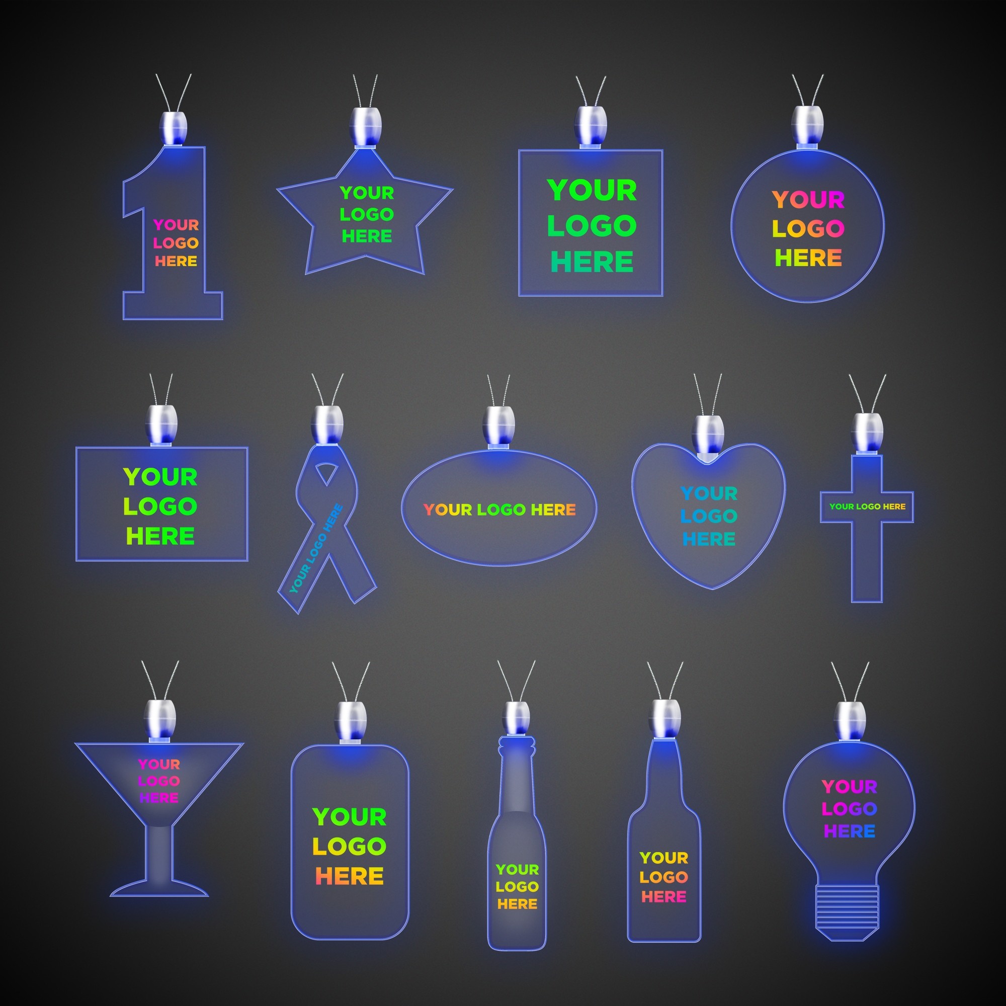 Star Blue Light-Up Acrylic Pendant Necklace 6