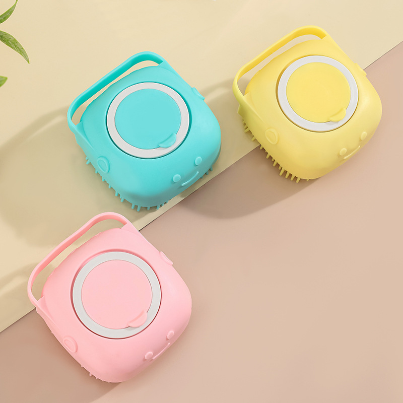 Pet Grooming Bath Massage Brush with Soap and Shampoo Dispenser 5