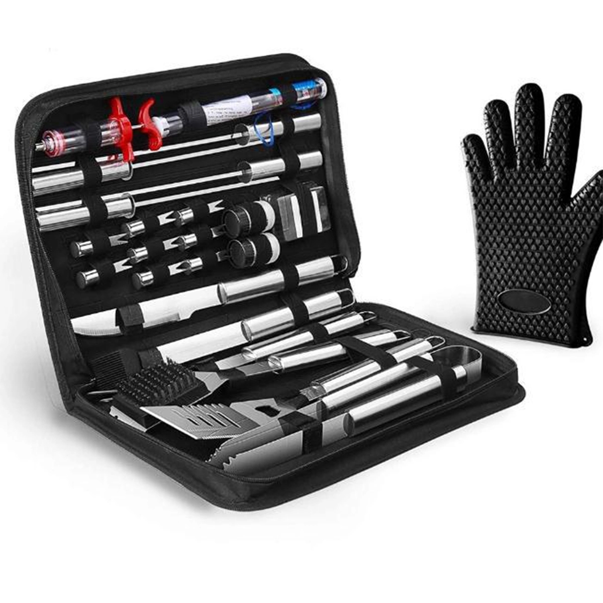 25Pcs Enlarged Handle Stainless Steel Grill Tools Set 4