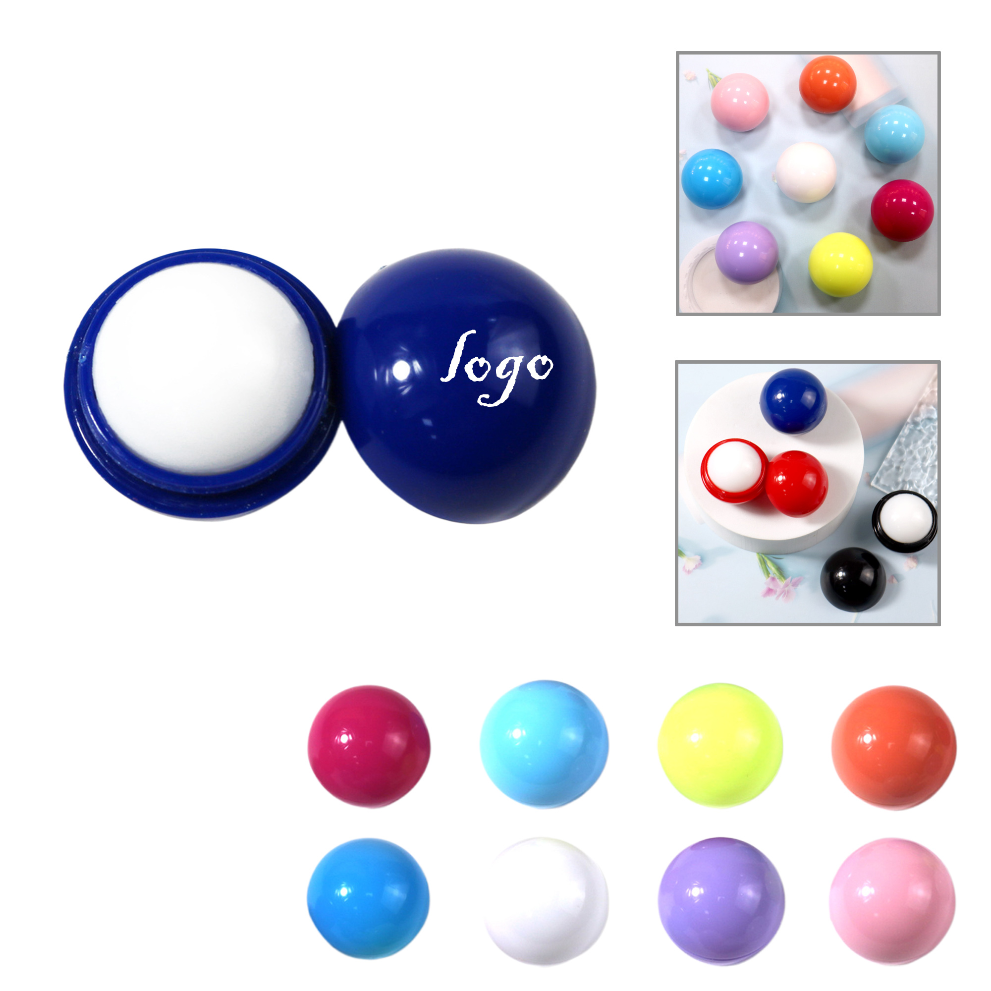 MOQ50 Fruit Scented Lip Balm Spheres 1