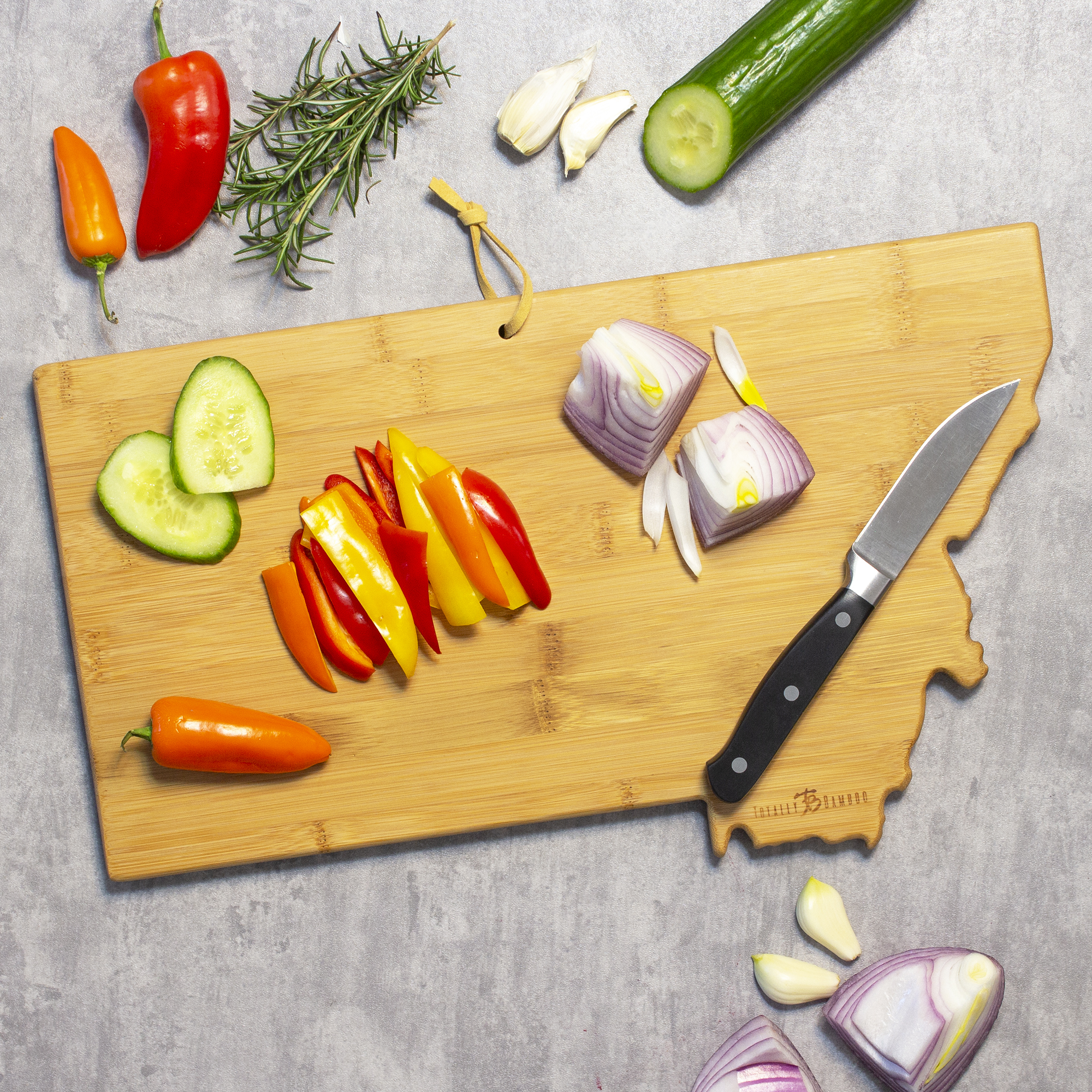 Montana State Shaped Cutting and Serving Board with Artwork by Summer Stokes 6