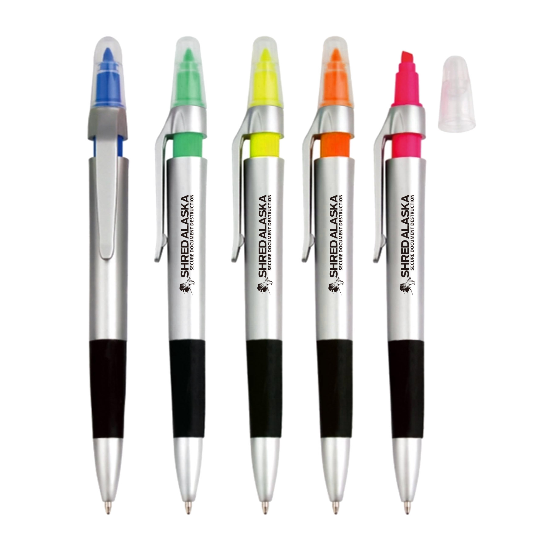 2 in 1 Slim Highlighter Plastic Ballpoint Pen 1