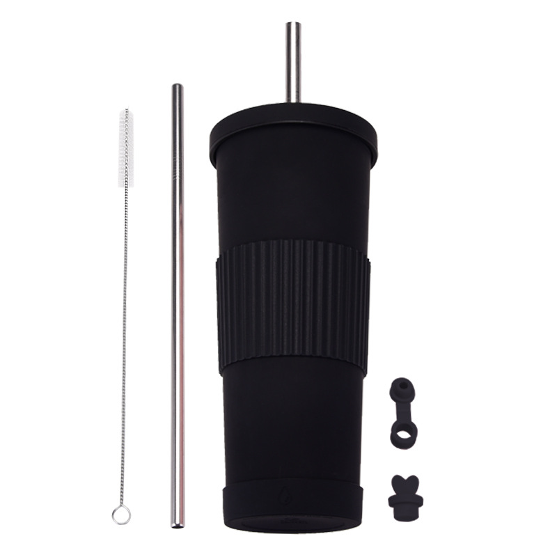 Straw Insulated Tumbler Stainless Steel with Lid 3