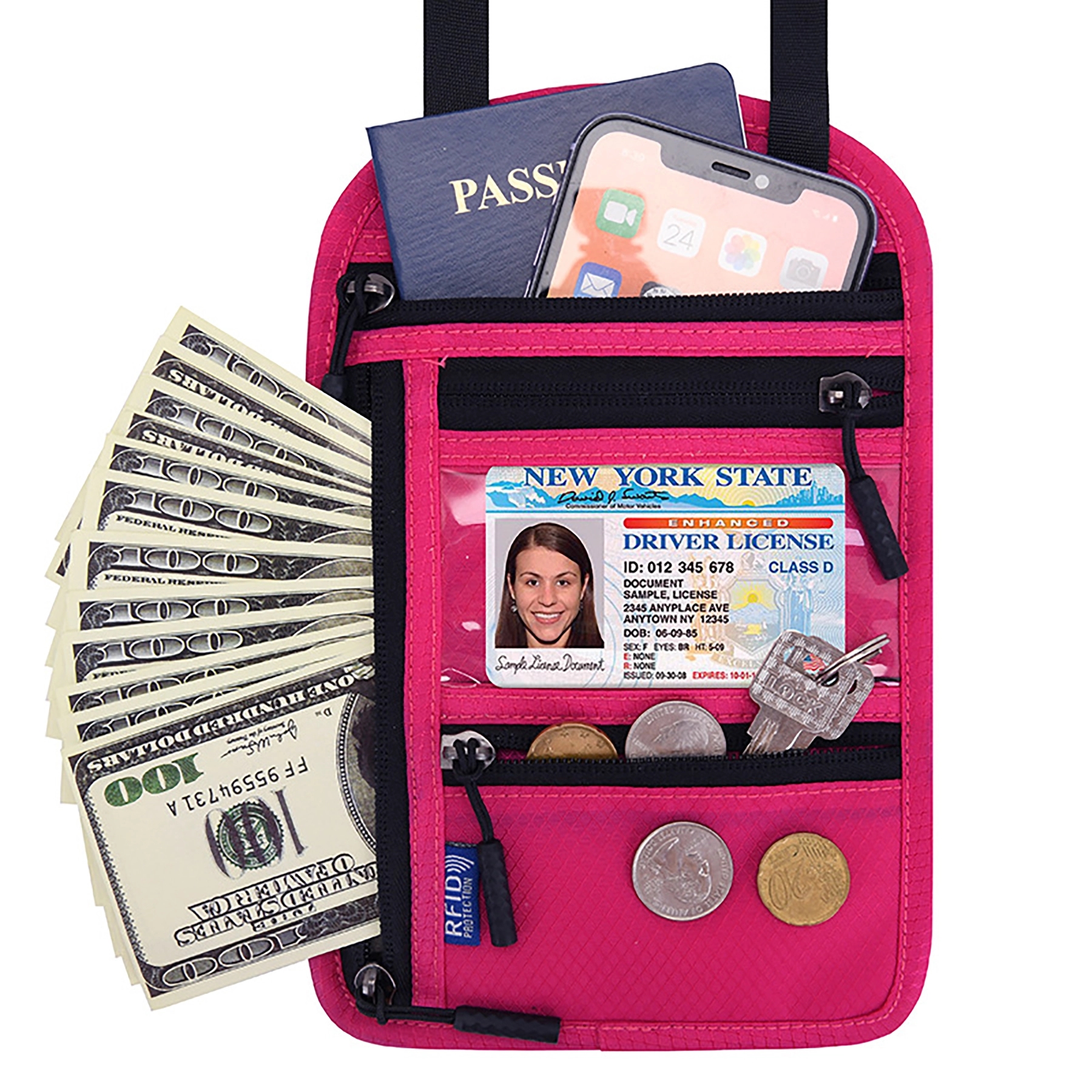 Neck Wallet Rfid Blocking Passport Holder 7