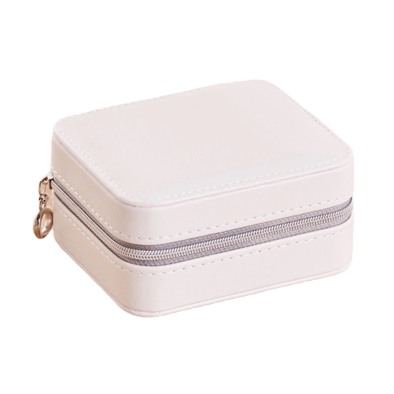 Portable Travel 2-Layer Jewelry Organizer Box with Mirror 5