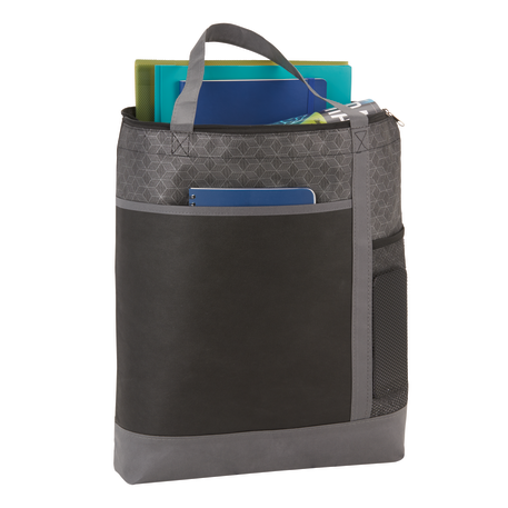 Chrome Non-Woven Zipper Convention Tote 22
