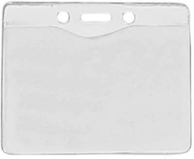 3.60" W x 3.05" H - Horizontal Clear Vinyl Badge Holder (Blank) 2