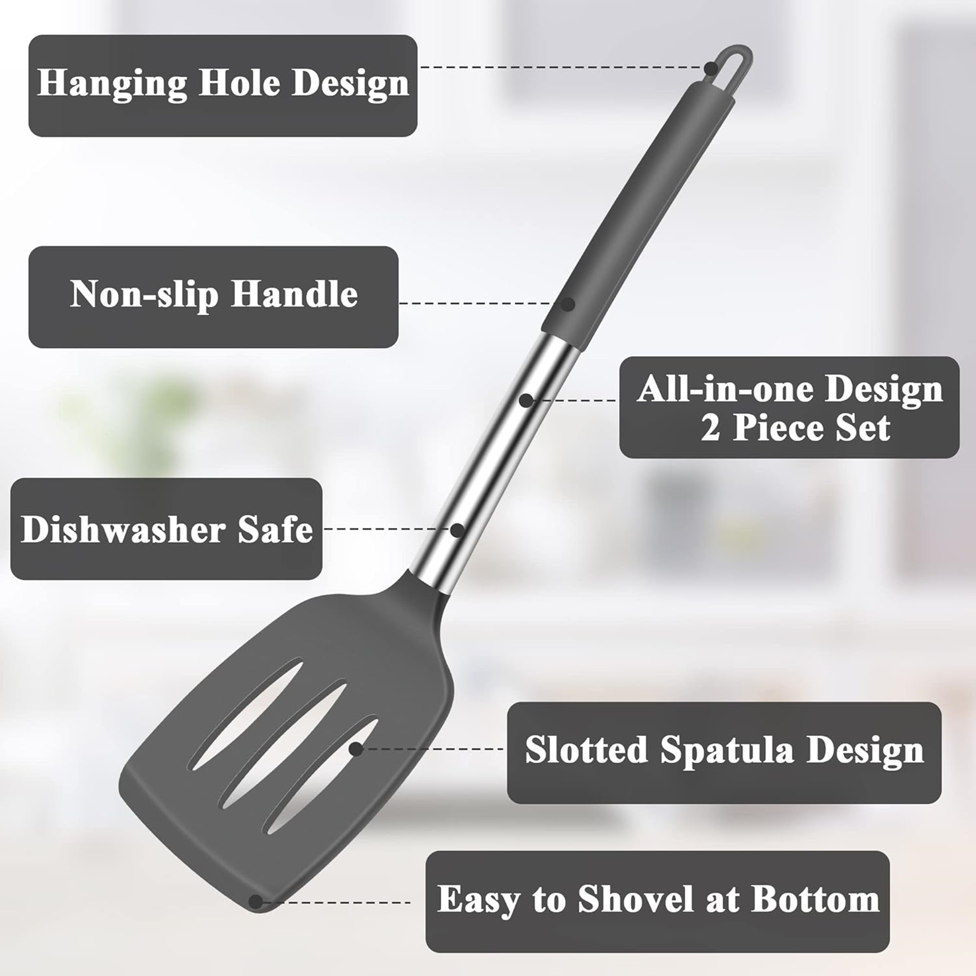 2 Pcs Silicone Spatula Set For Kitchen Cooking 5