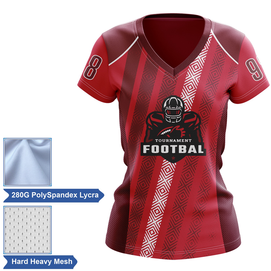 Women's Sublimation Football Fanwear Jersey w/ Shoulder & Mesh Siding 3