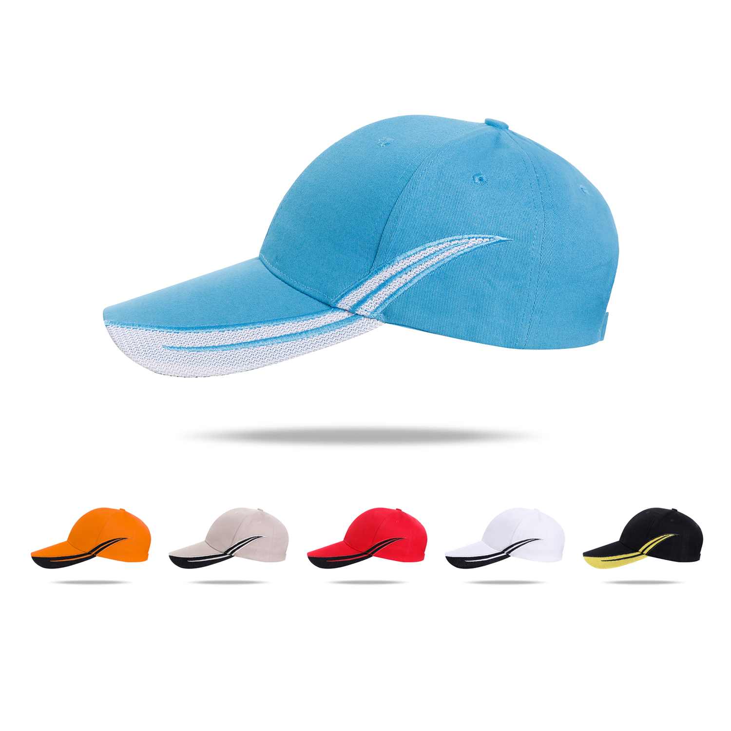 Stock 2-Tone Designed Cotton 6 Panel Cap 7