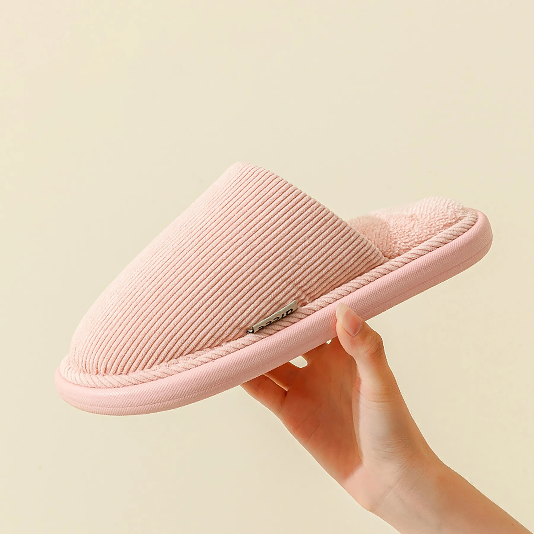 Plush Solid Color With Cotton Slippers 8