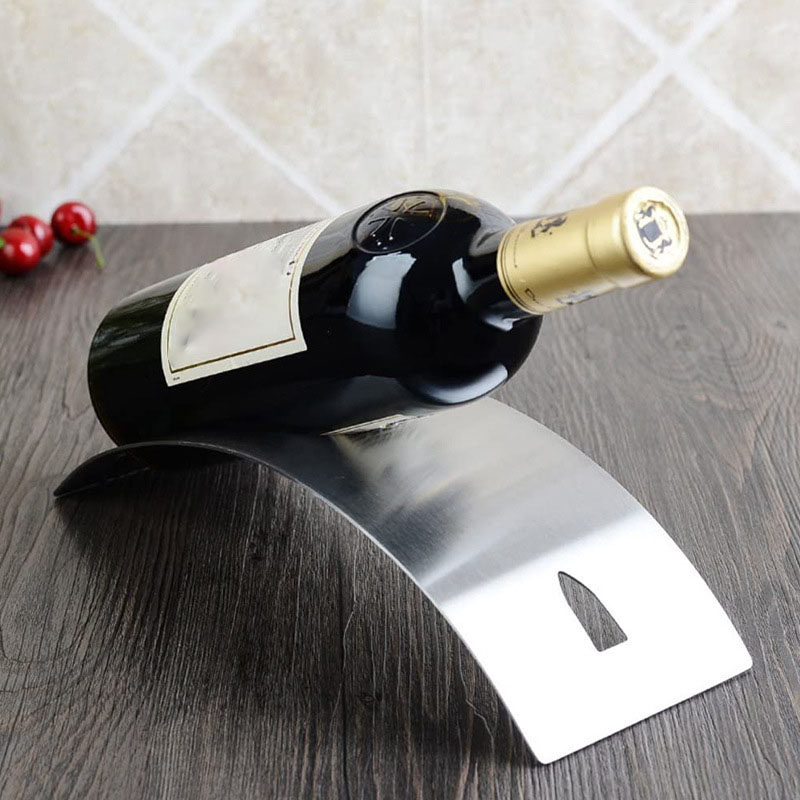 Stainless Steel Curved Wine Bottle Holder 4
