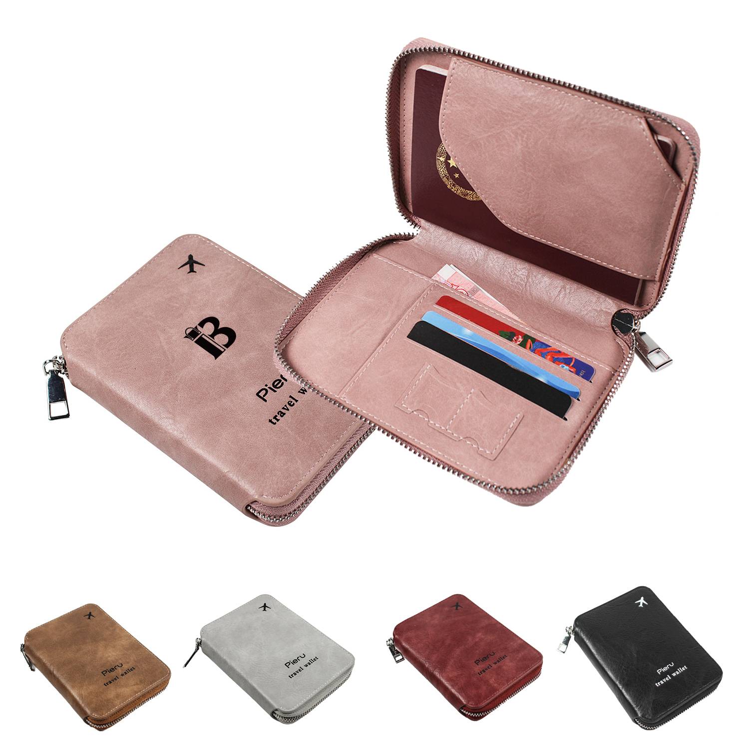 Passport Holder With Zipper, custom luggage with logo imprint 1
