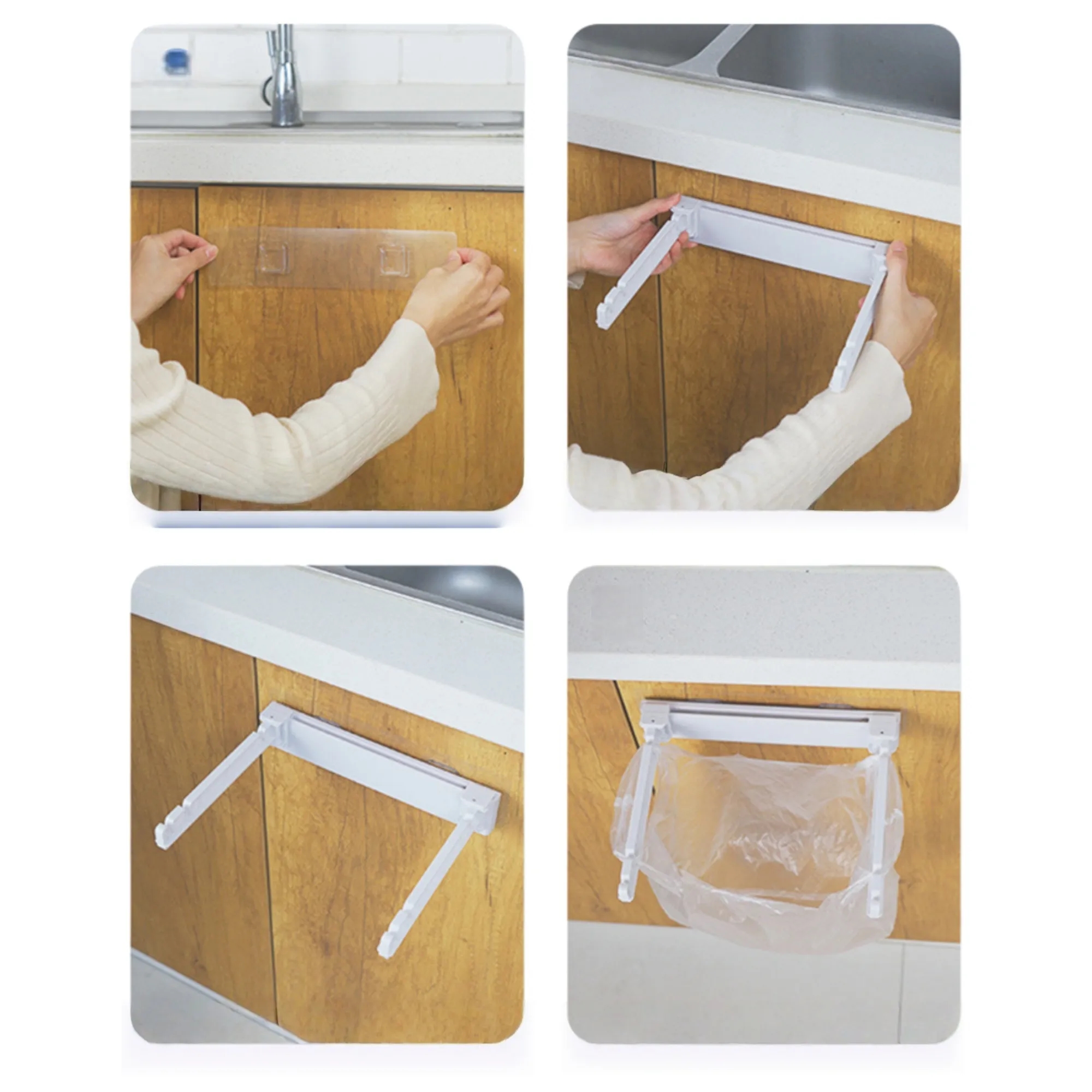 Foldable Plastic Trash Stand No Drill 3