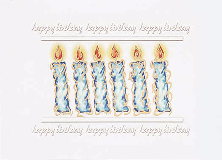 Blue Birthday Candles Greeting Card 2