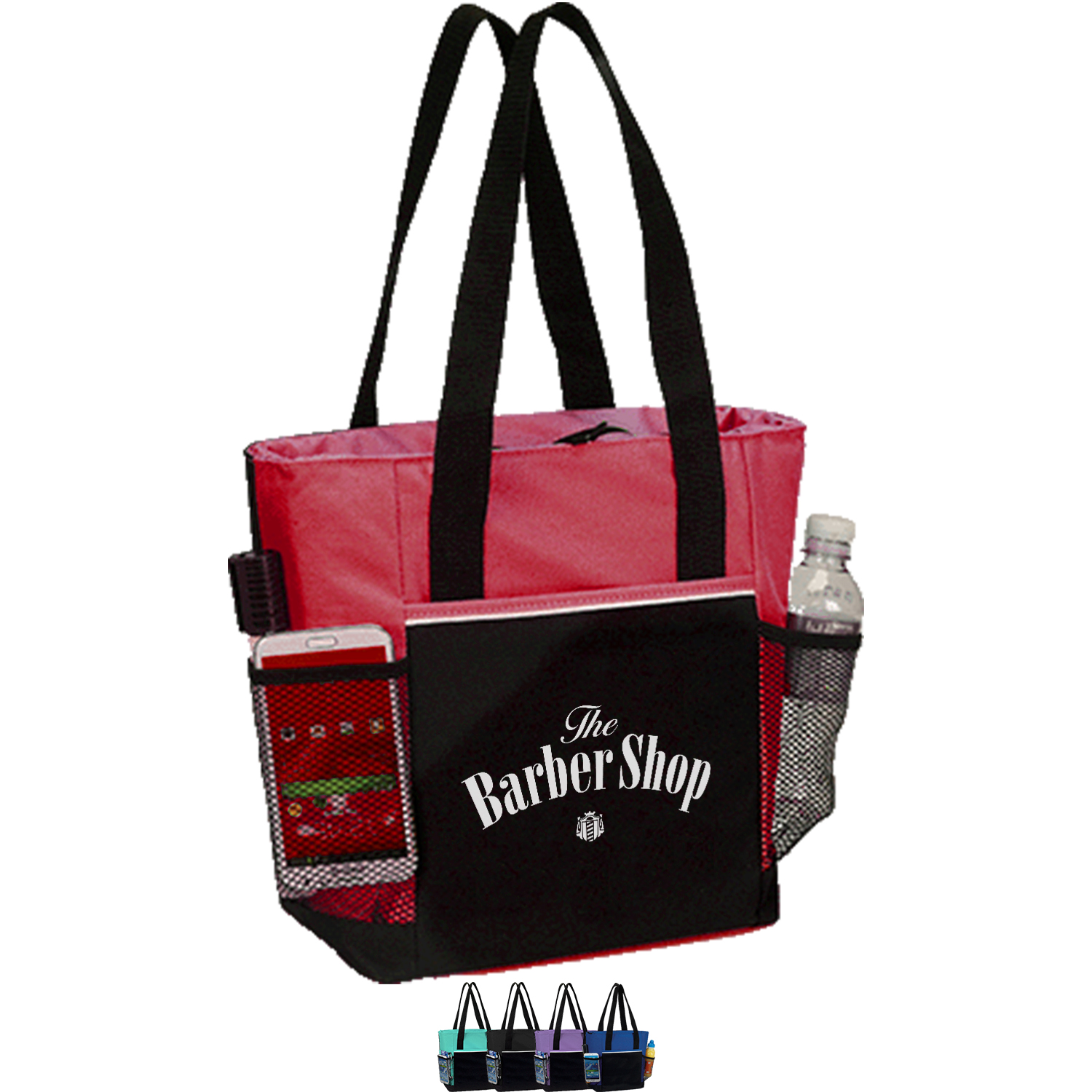Premium Insulated 16 Pack Cooler Tote Bag w/ Front Pocket & Dual Side Mesh Pocket (15” x 12” x 6”) 2