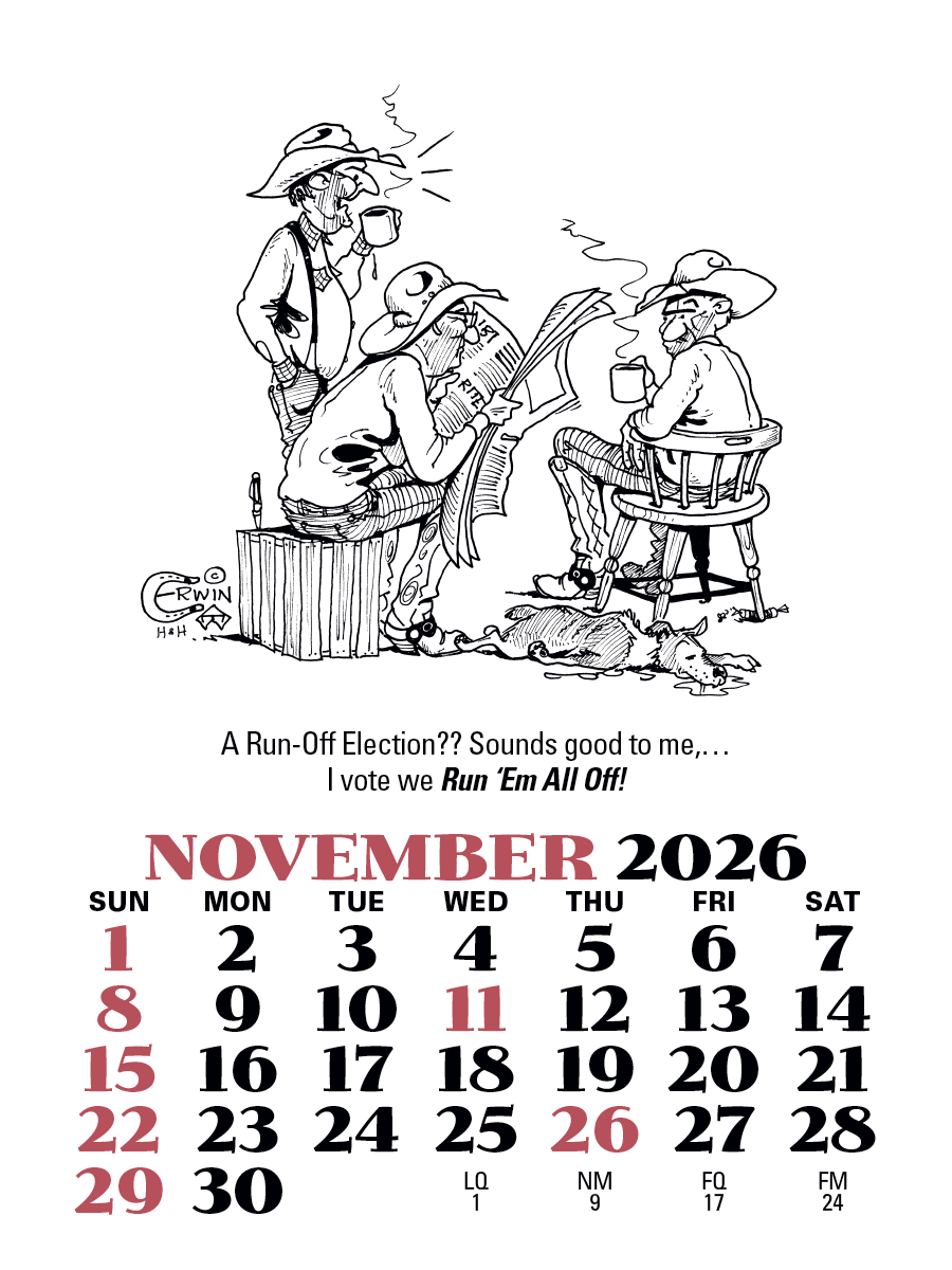 Press-N-Stick Cowboy Calendar