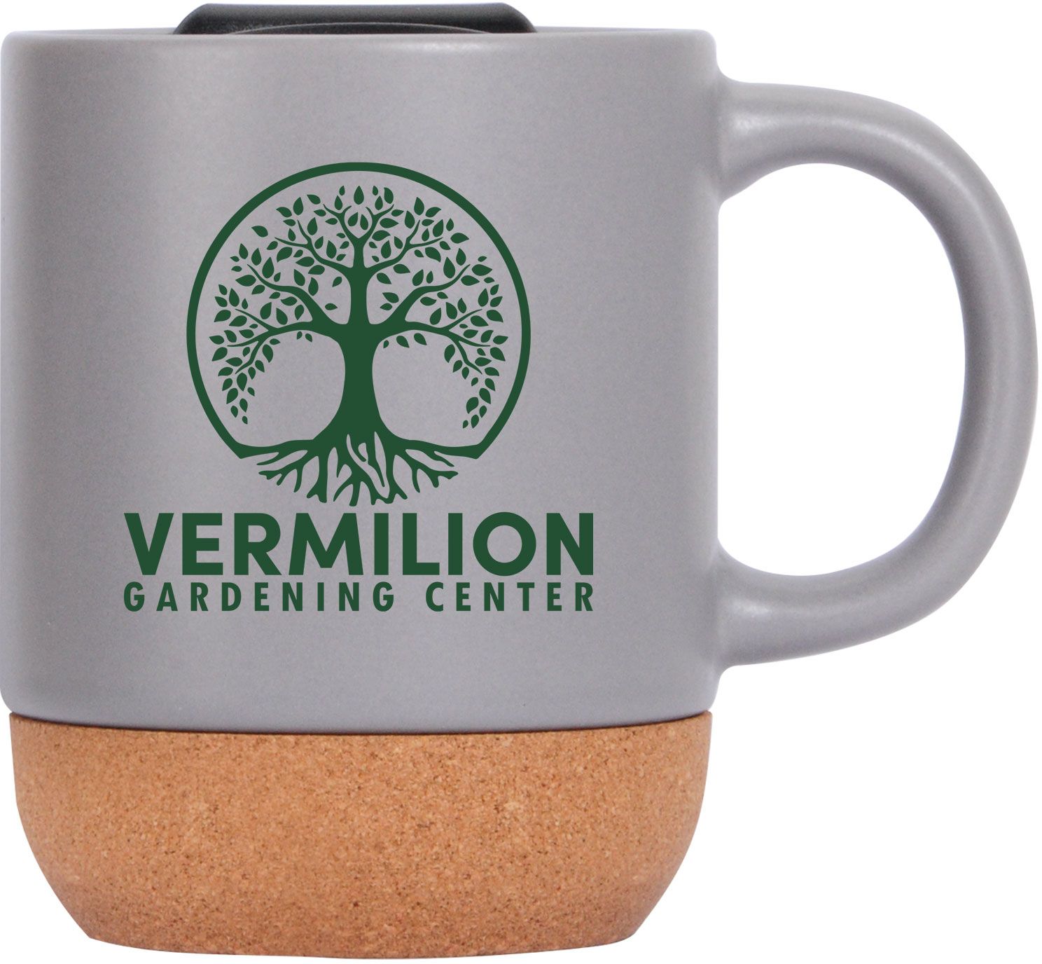 CORK BOTTOM CERAMIC MUG 13 OZ WITH LID 19