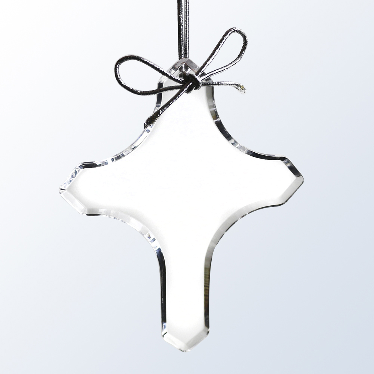 Acrylic Ornament with Silver String - Cross 1
