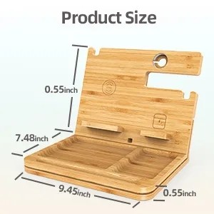 6 in 1 Wireless Charging Bamboo Phone Docking Station 6