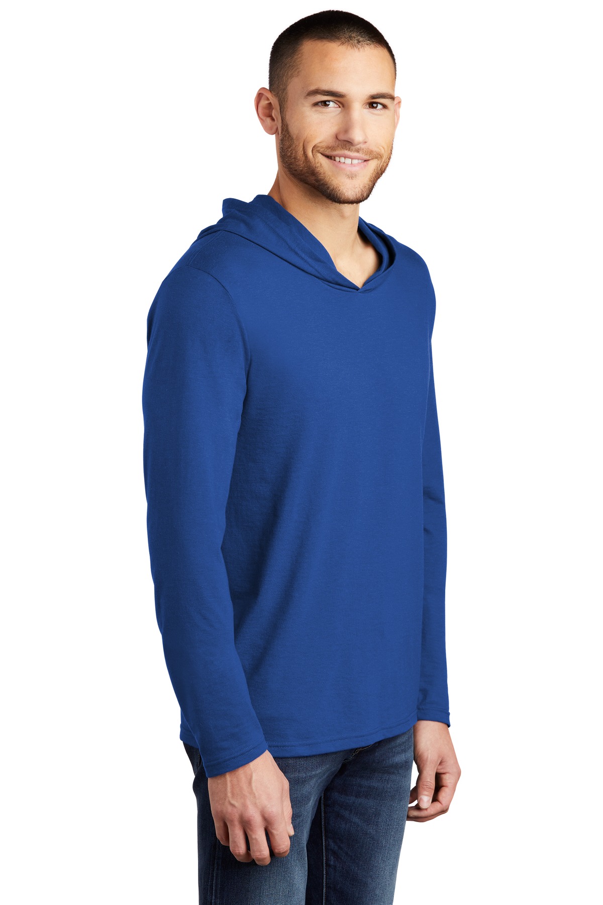 District Perfect Tri Long Sleeve Hoodie. DM139, custom hoodie or sweatshirt with logo imprint 34