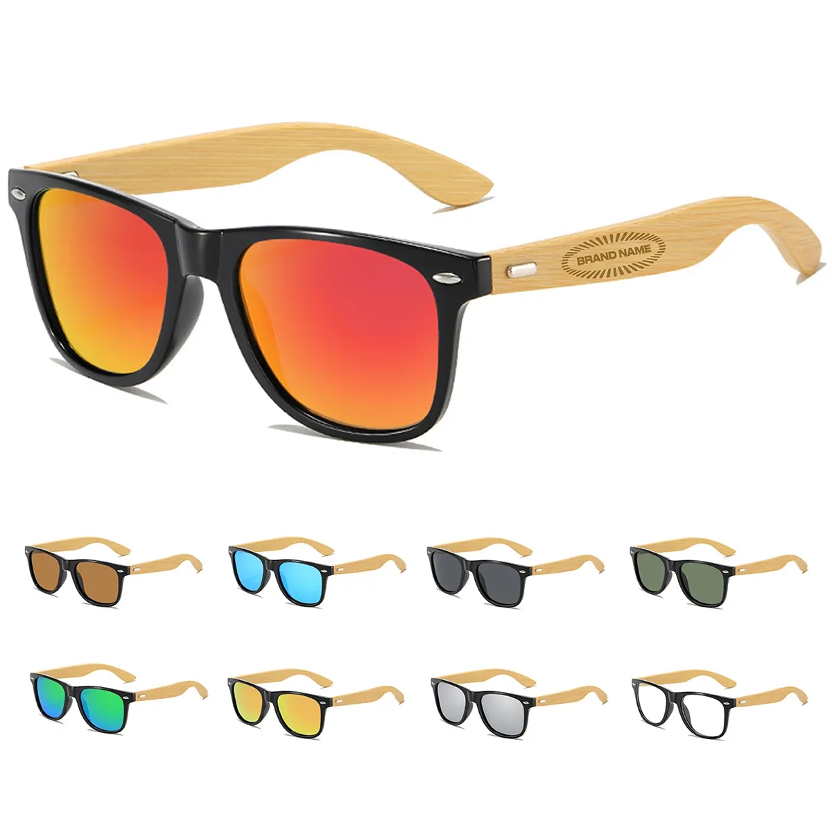 Bamboo Wooden Polarized Retro UV Protected Unisex Sunglasses 2