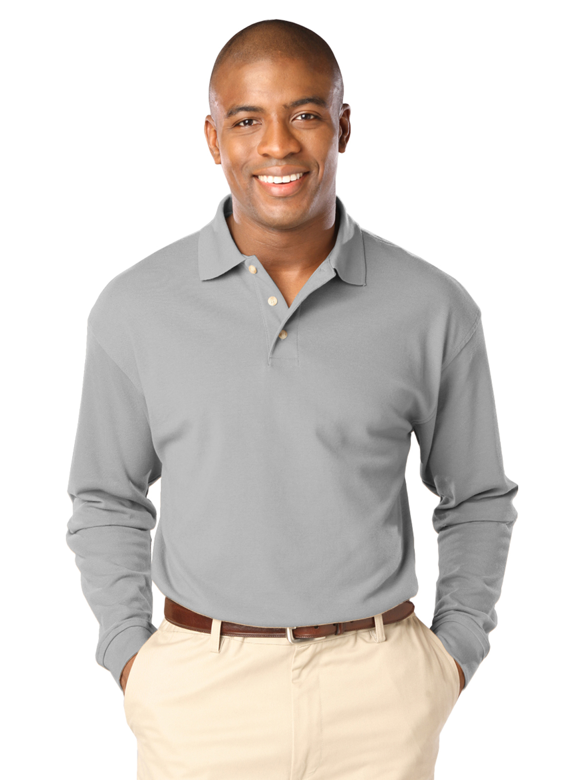 Blue Generation - Men's Pocketless Superblend Long Sleeve Polo 26