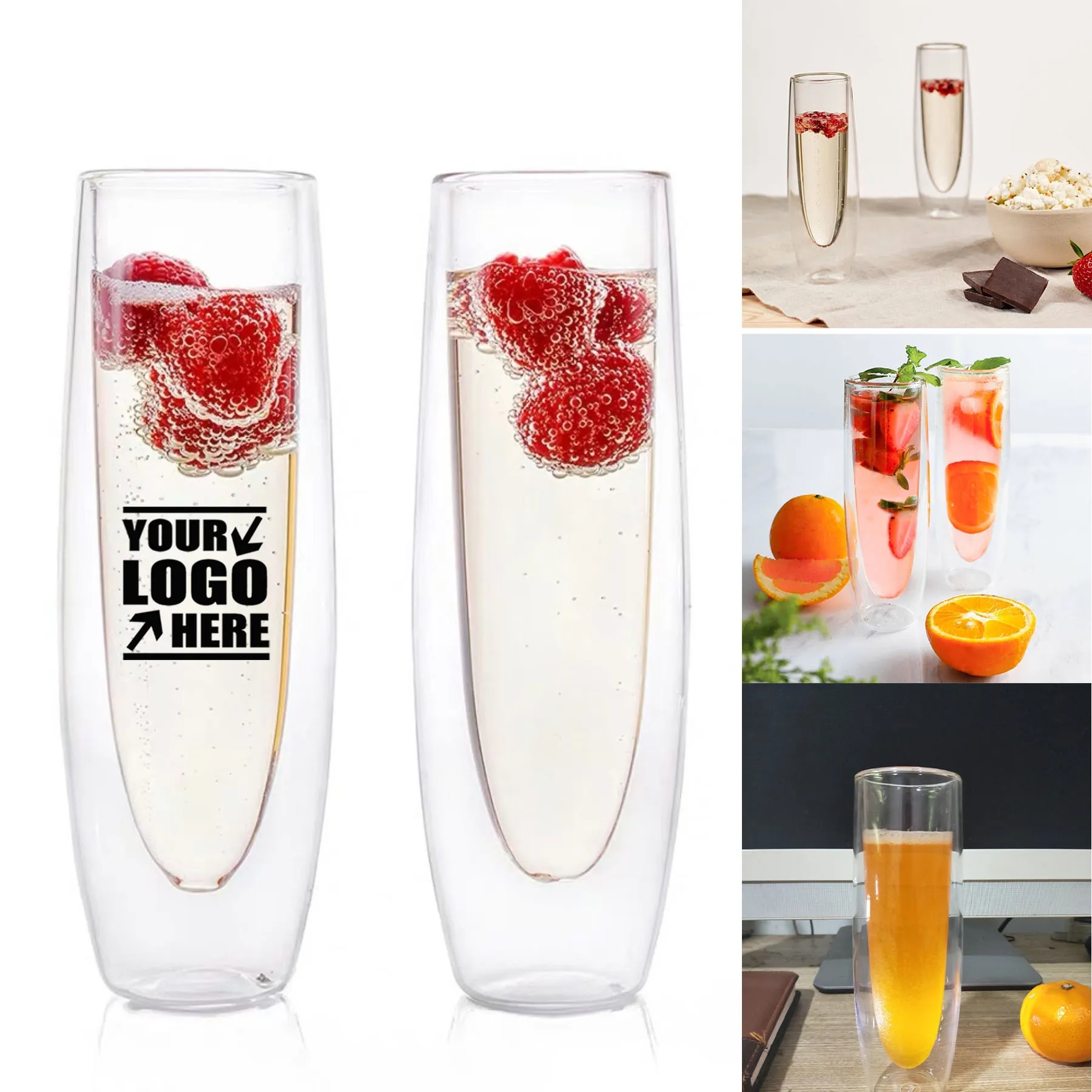 Stemless Double Wall Champagne Glass 8