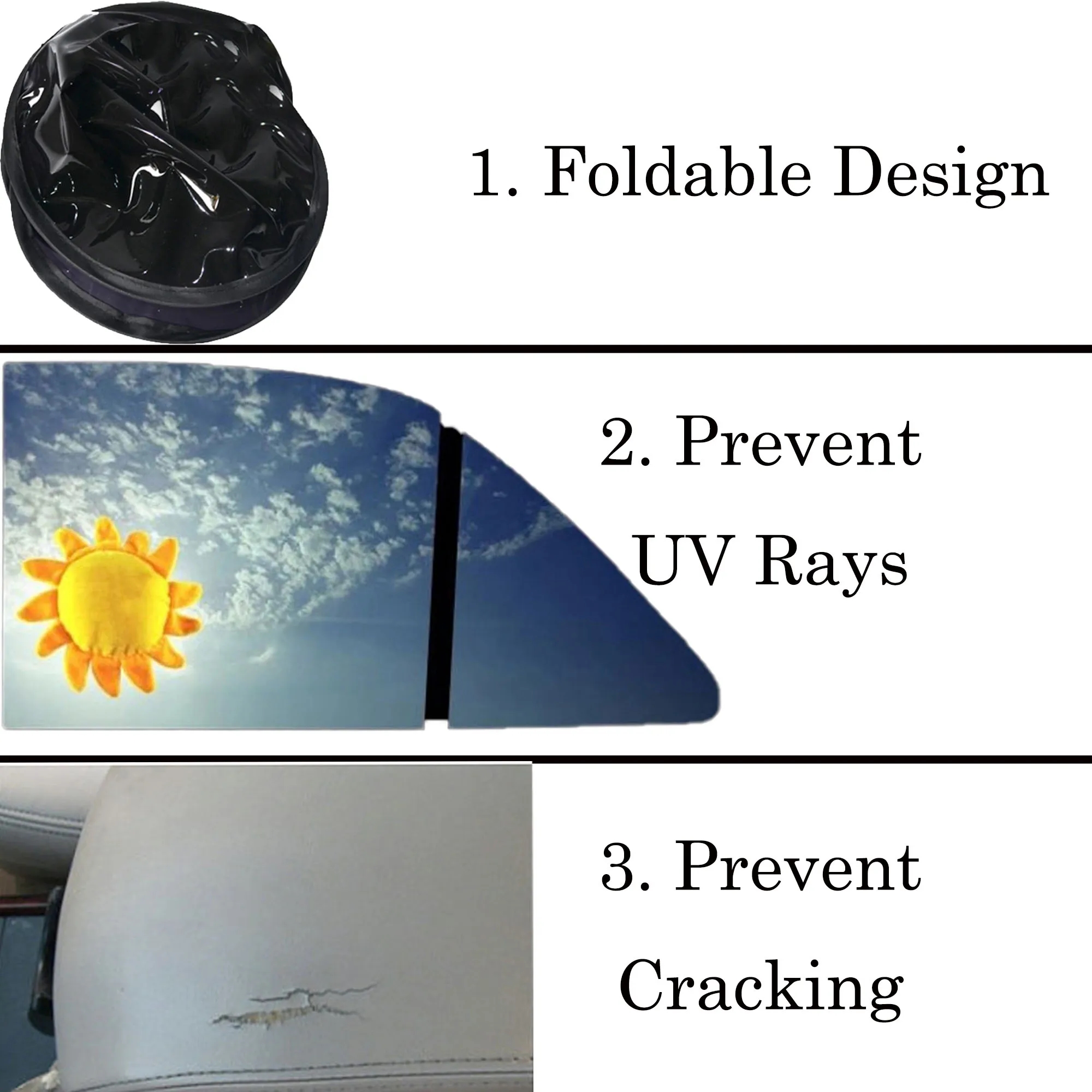 PVC Car Foldable Side Window Sunshade Windshield Umbrella 3