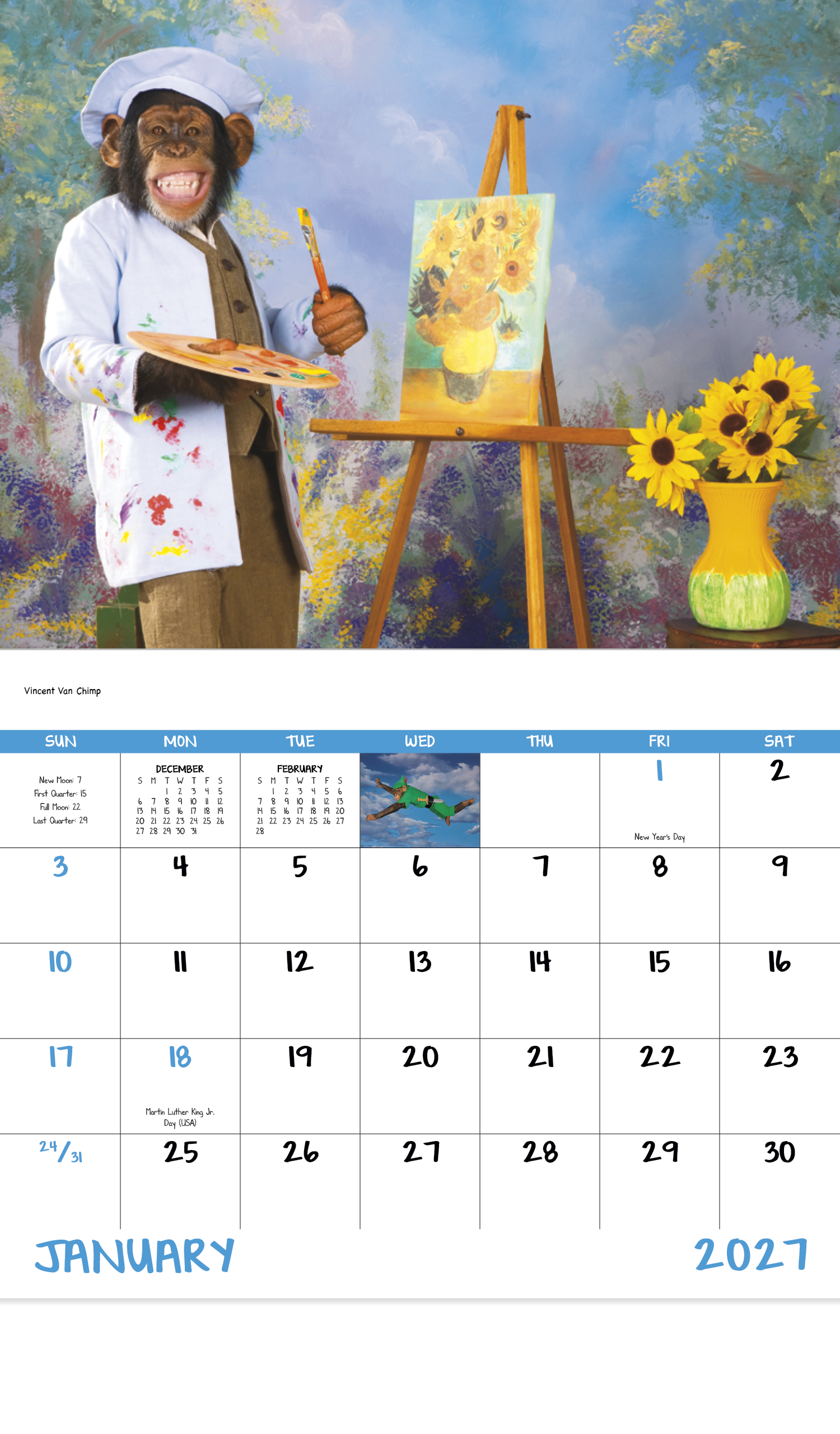Good Value™ Monkey Mischief - Stapled Calendar 50