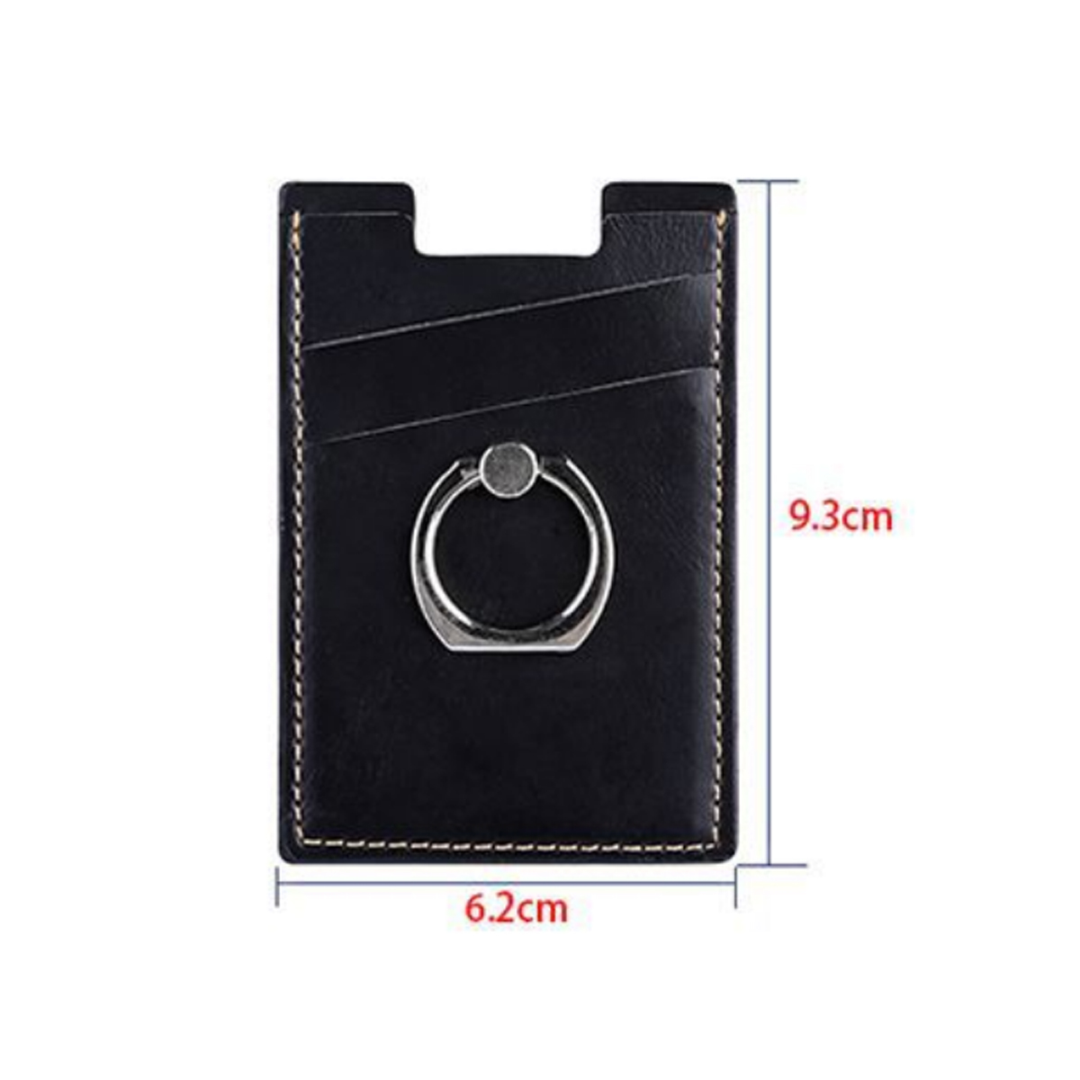 PU Phone Card Holder with Metal Ring Grip and Stand 3