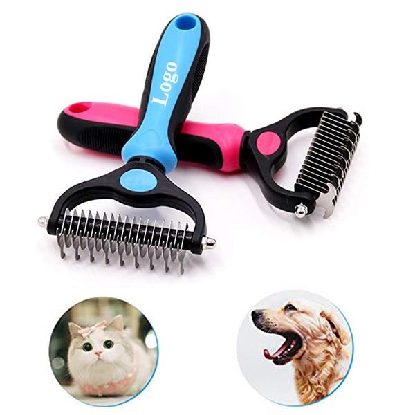2 Sided Undercoat Rake Pet Grooming Brush Tool 2