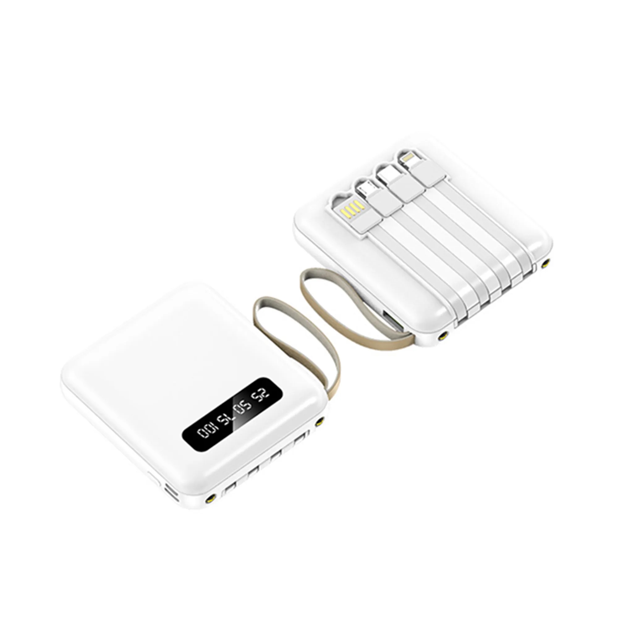 10000mAh Portable Charger with Built-in Cables 2