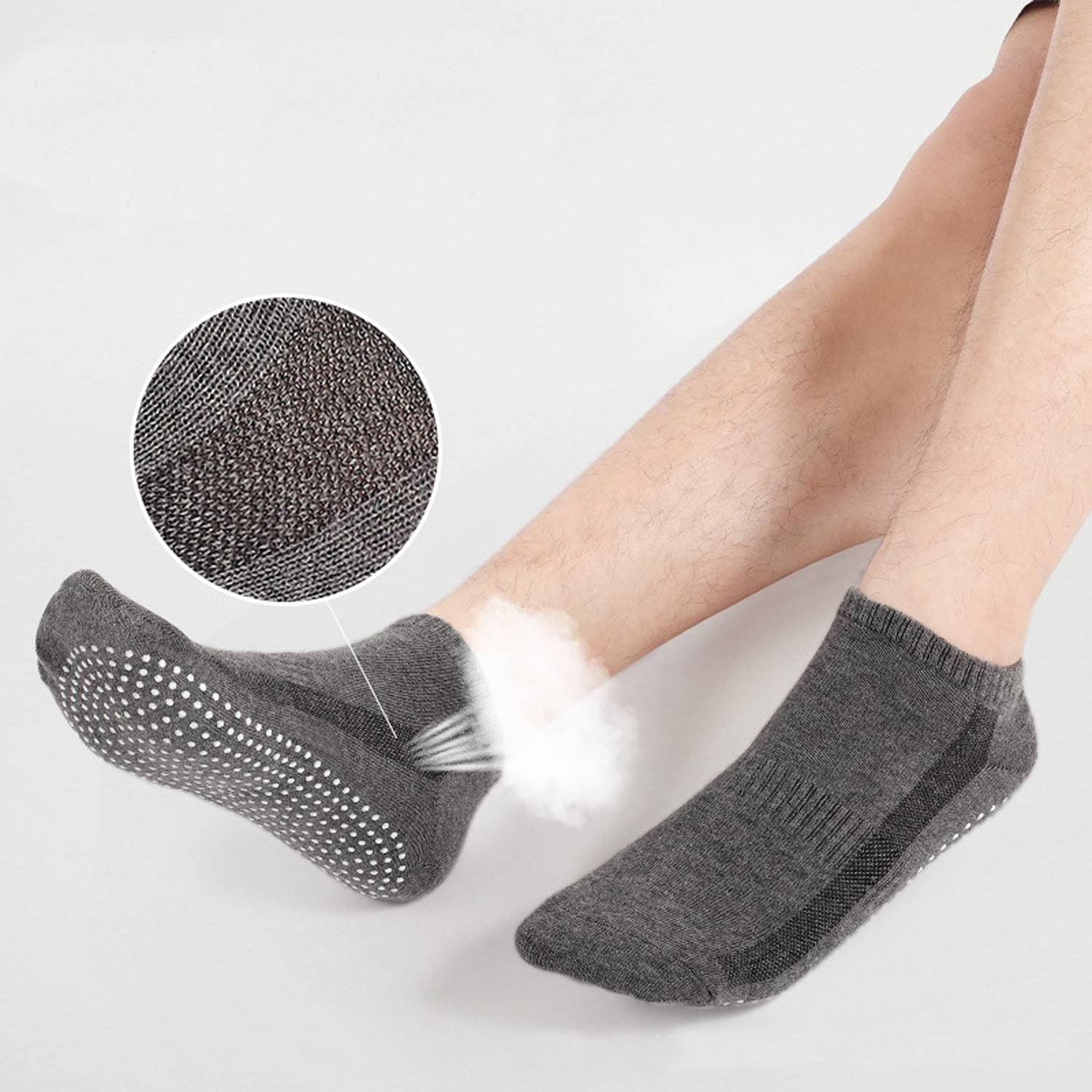 Breathable Wear-Resistant Silicone Grip Cotton Fitness Socks 8