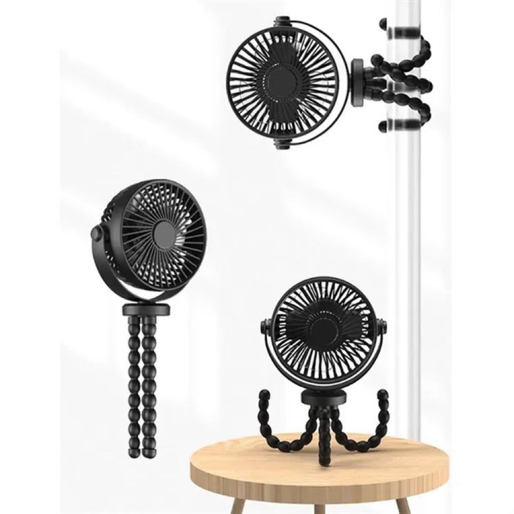 Adjustable Flexible Tripod Rechargeable Clip Fan 3