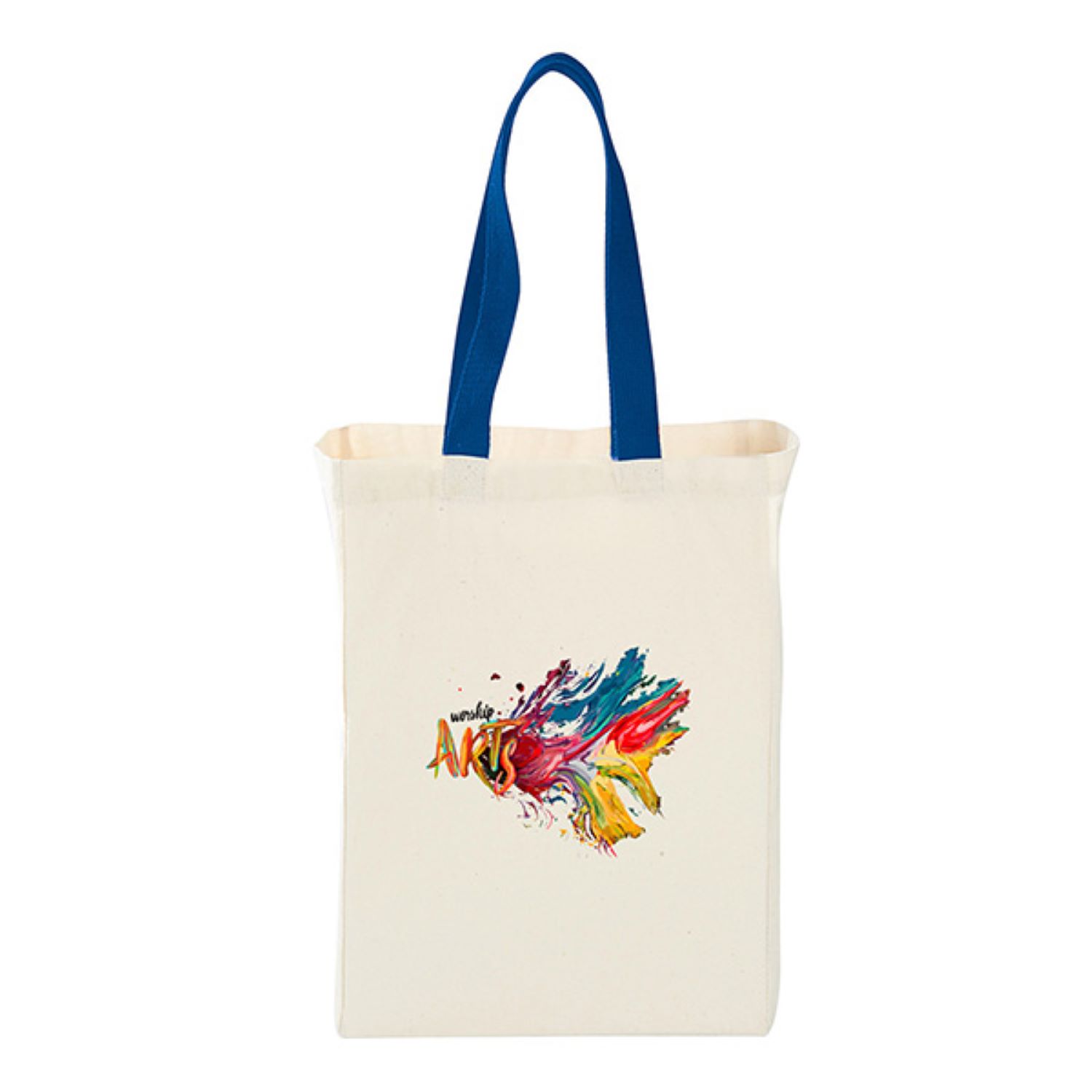 7 Oz. Cotton Canvas Grocery Bag w/Colored Handles 4