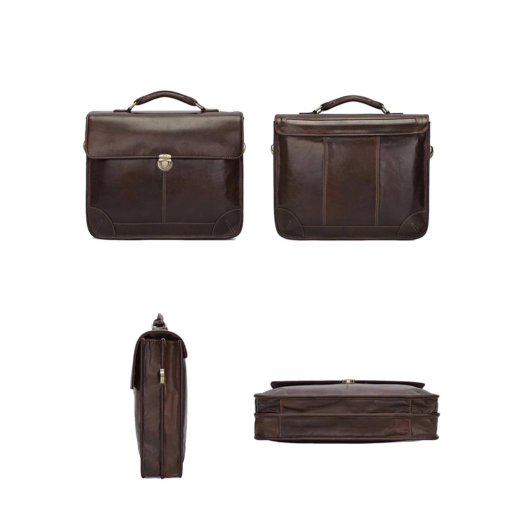 Genuine Leather Briefcase for Men 15.6 Inch Laptop Messenger 3