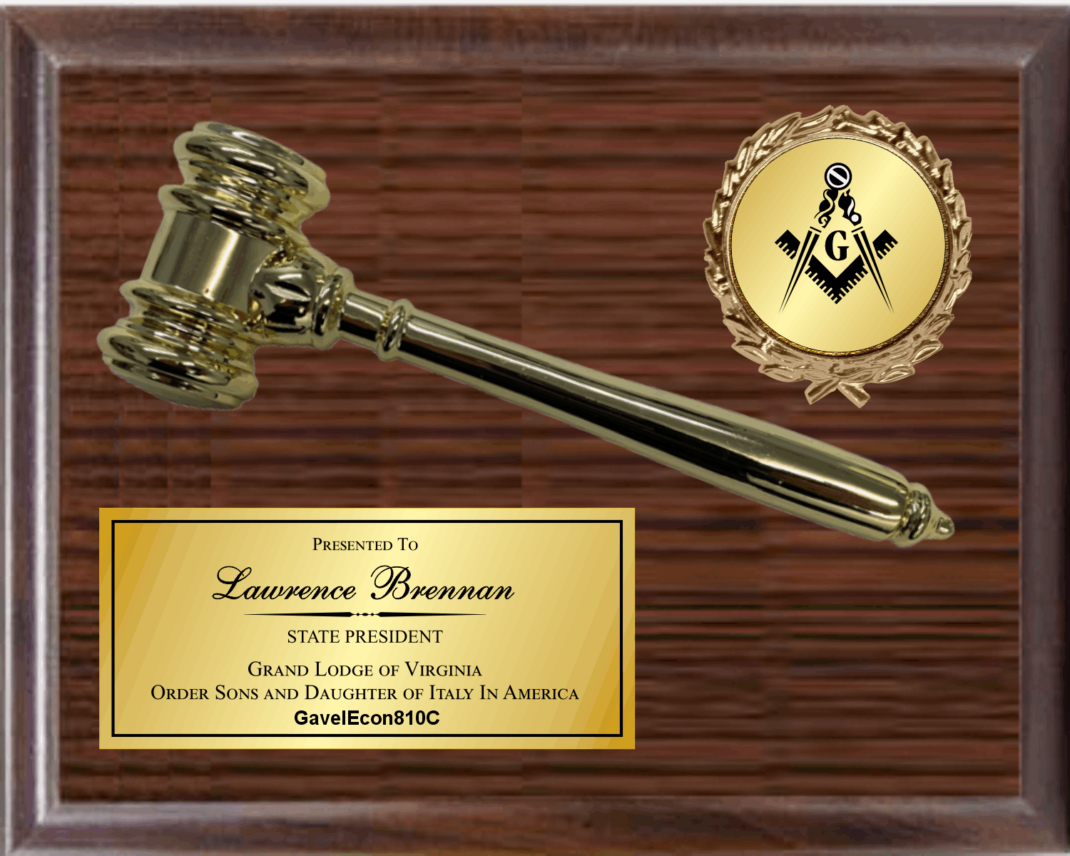 Economy Gavel Plaque - 3