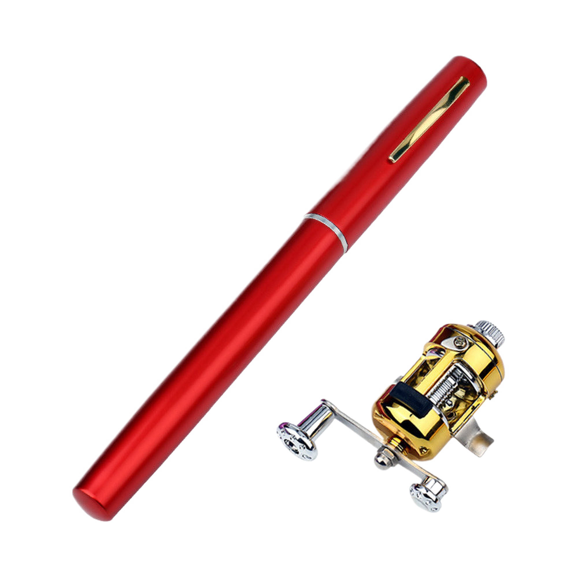 Aluminum Alloy Pen-Style Fishing Rod 1m Mini Portable Pocket Ice Raft Bridge Fishing Hard Action 9