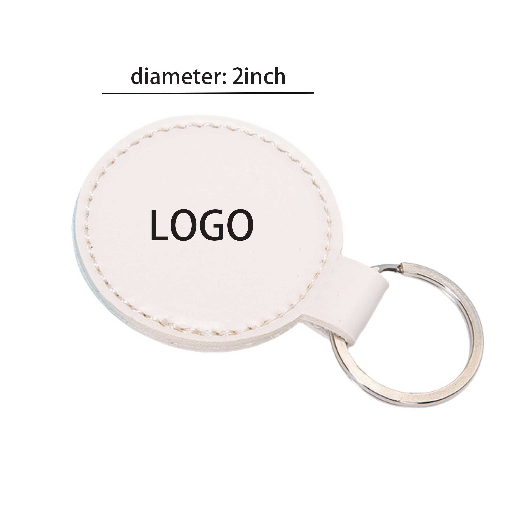 Portable Round Leather Keychain 2