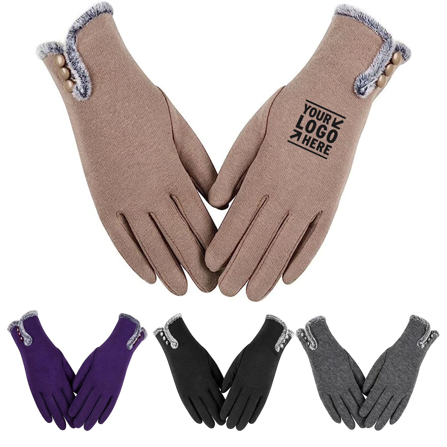 Fleece Lined Windproof Touch Screen Gloves 2