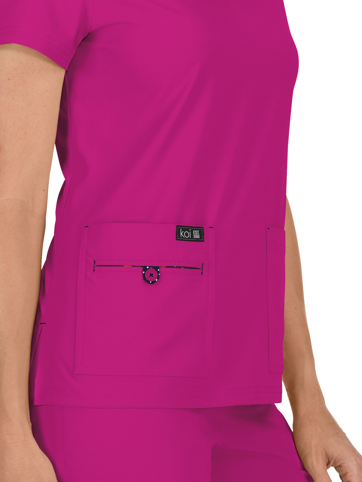 koi - Basics - Women's Four-Pocket Stretch V-Neck Becca Top 73