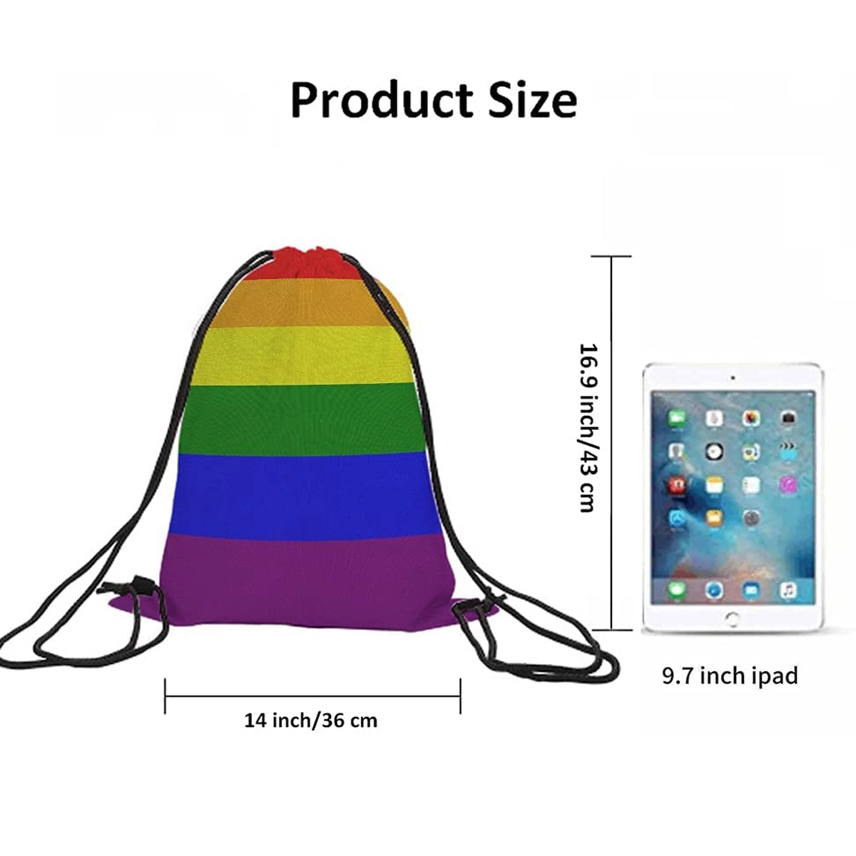 Rainbow Drawstring Backpack 3