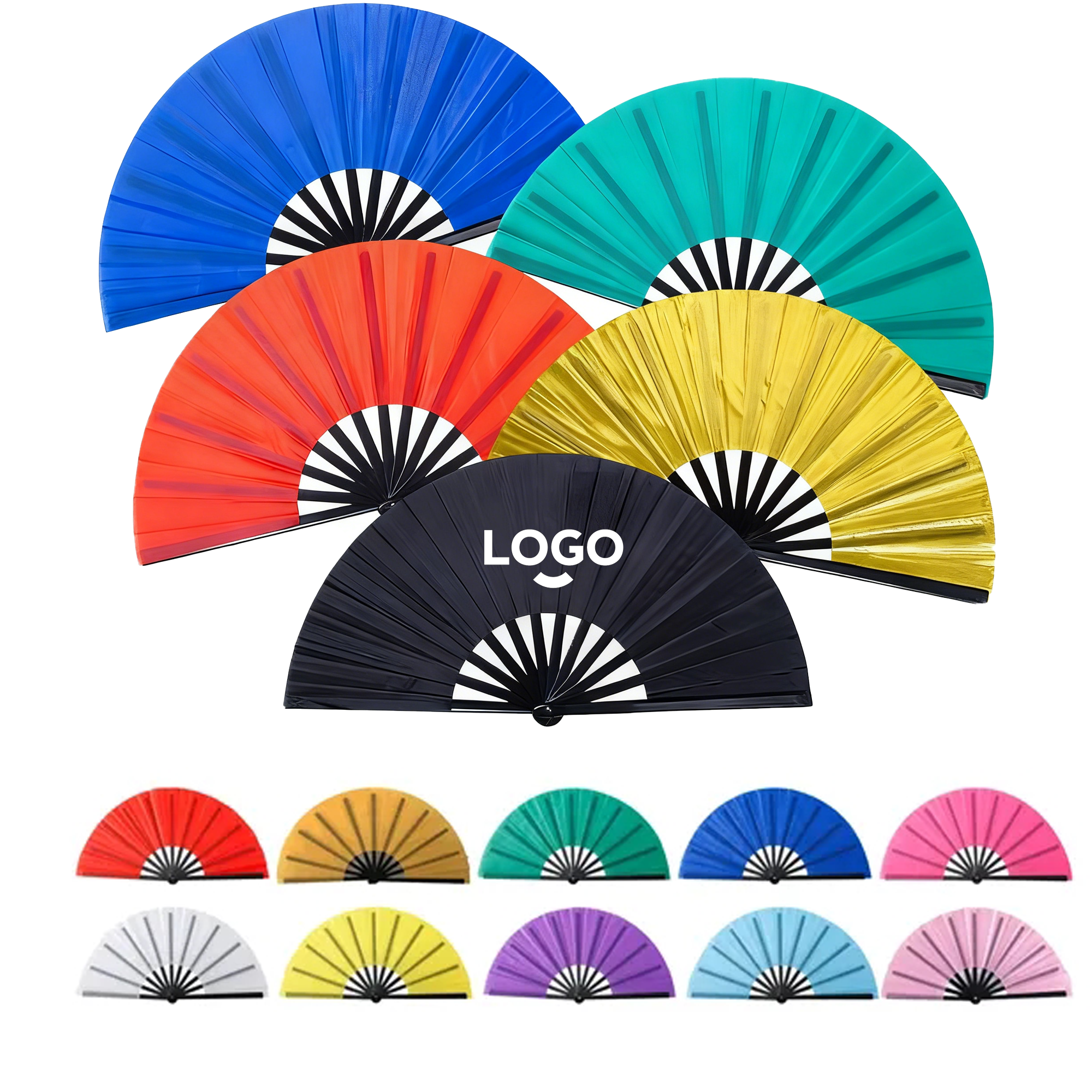 Heavy-Duty Plastic-Reinforced Taffeta Kung Fu Fan with Ribbed Structure 2