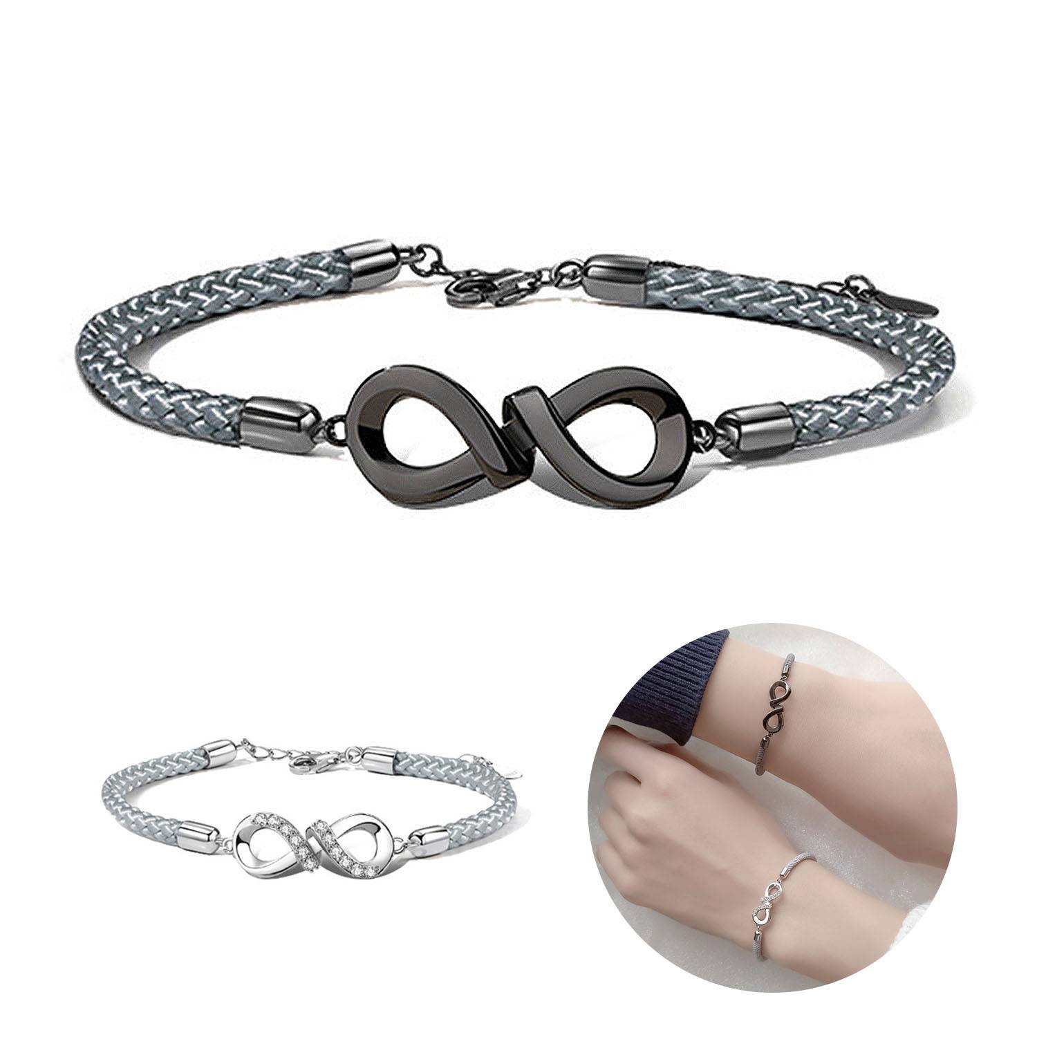Silver Niche design sense woven bracelet 2
