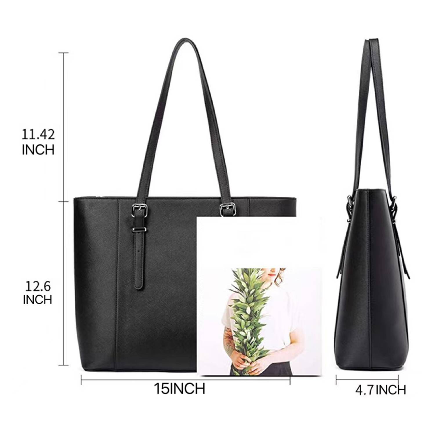 Women Briefcase Laptop Vintage Genuine Leather Handbags 3