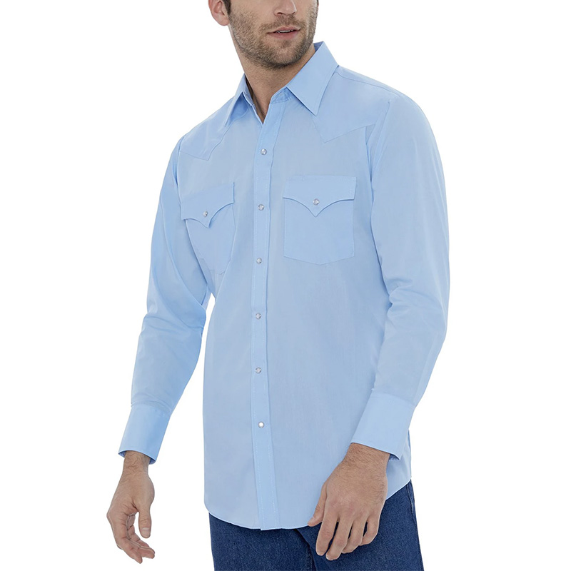 ELY Long Sleeve Solid Western Shirt 3